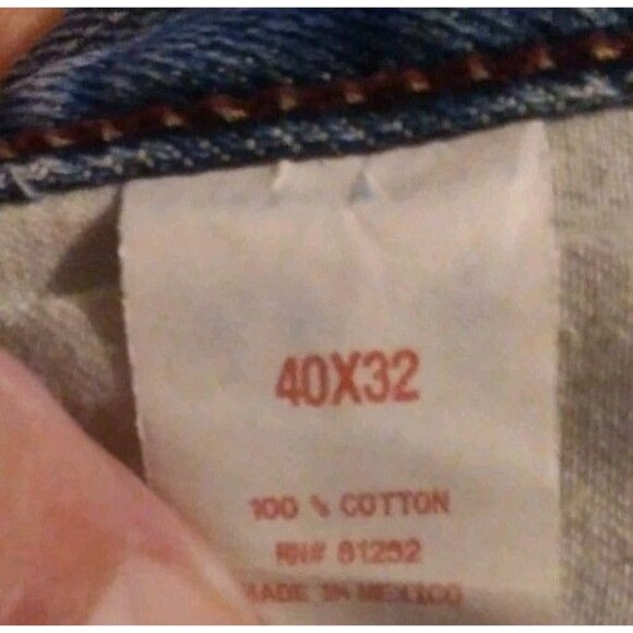 Arizona Mens Jeans 40x32 Relaxed Straight Leg Blue Denim Pants - Picture 7 of 8